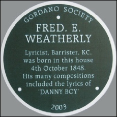 Fred Weatherly plaque
